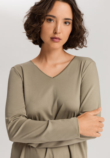 Cotton Silk V-Neck Cotton Pajama Set | Silver Sage 74816-2651